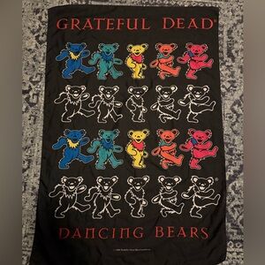 1994 Grateful Dead Dancing Bears tapestry flag